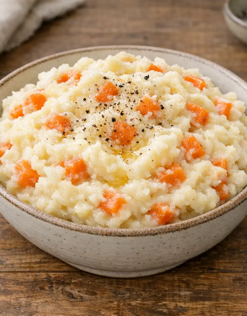 Creamy Mashed Potatoes With Carrots prepared dish