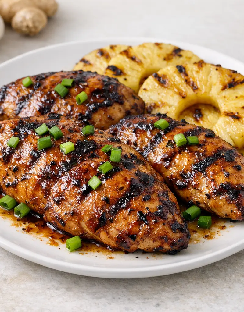 Hawaiian-style Grilled Chicken With Marinade prepared dish