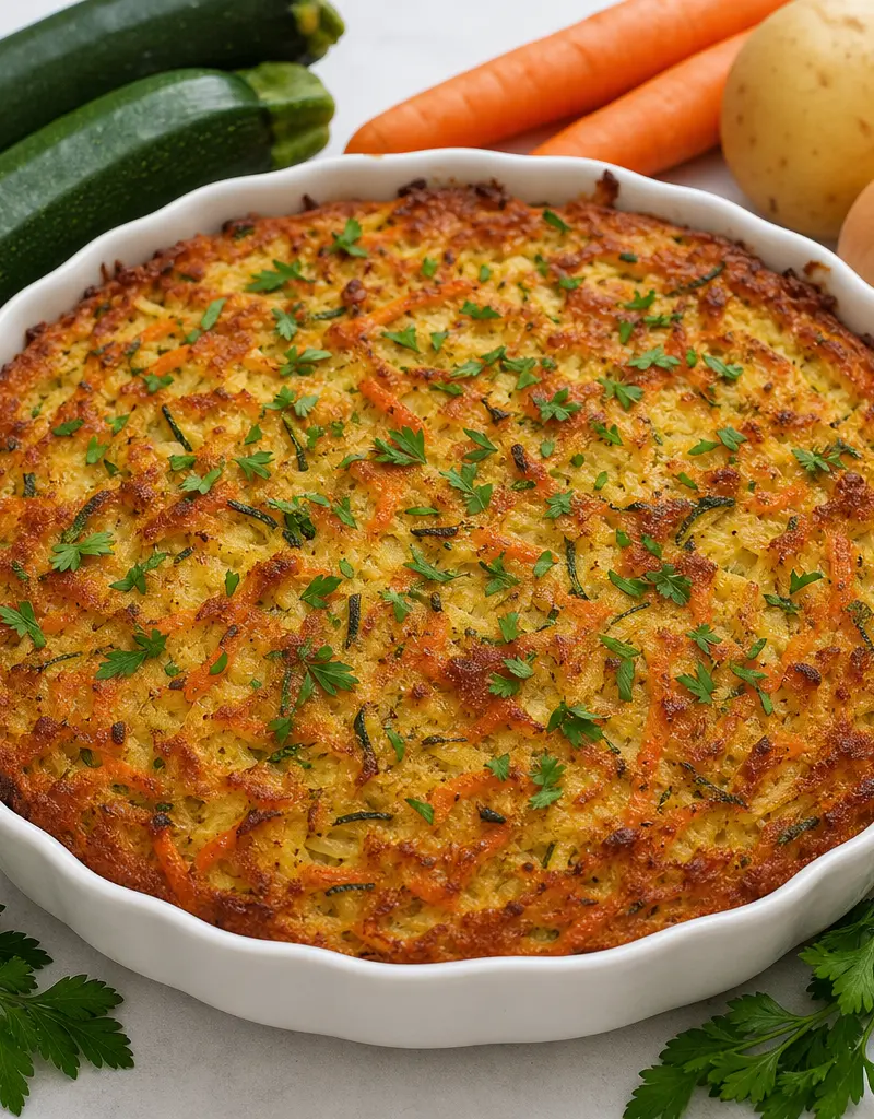 Savory Vegetable Kugel prepared dish