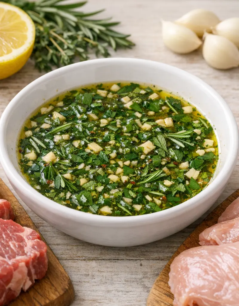Savory Herb Marinade For Meat prepared dish