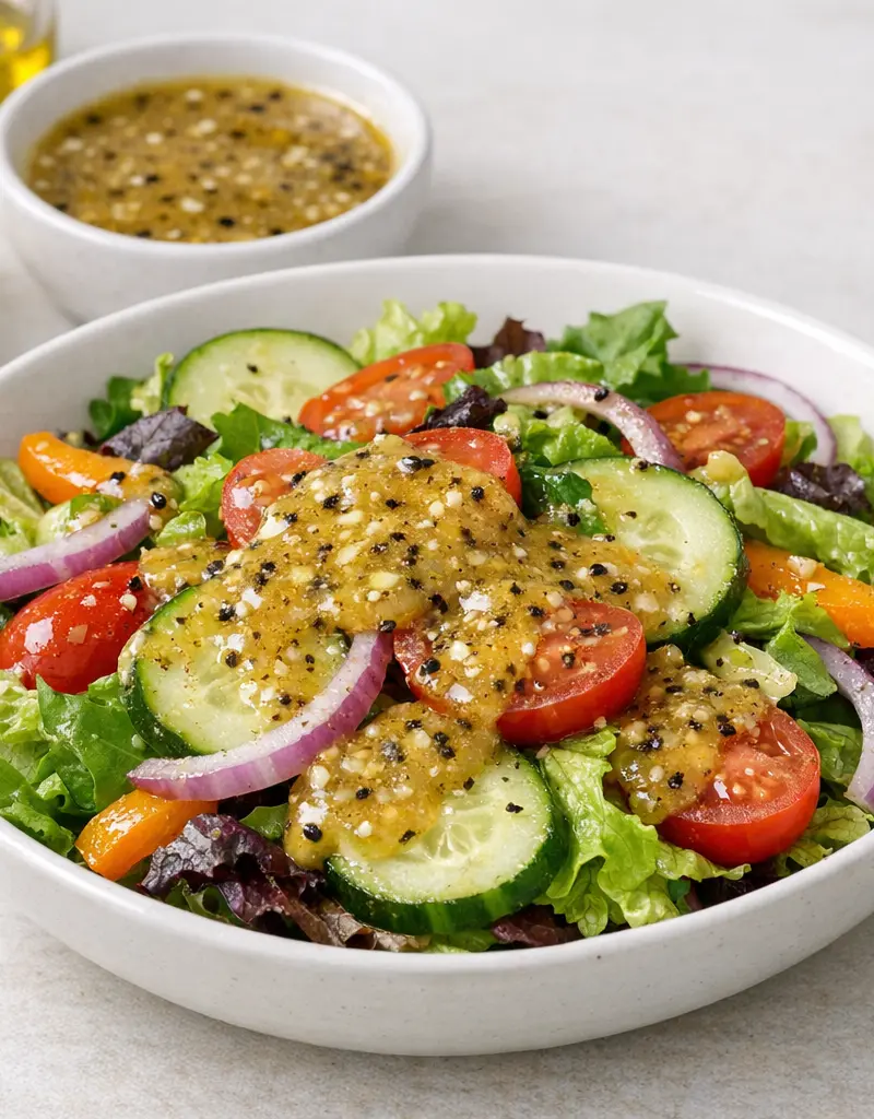 Mustard Pepper Vinaigrette prepared dish