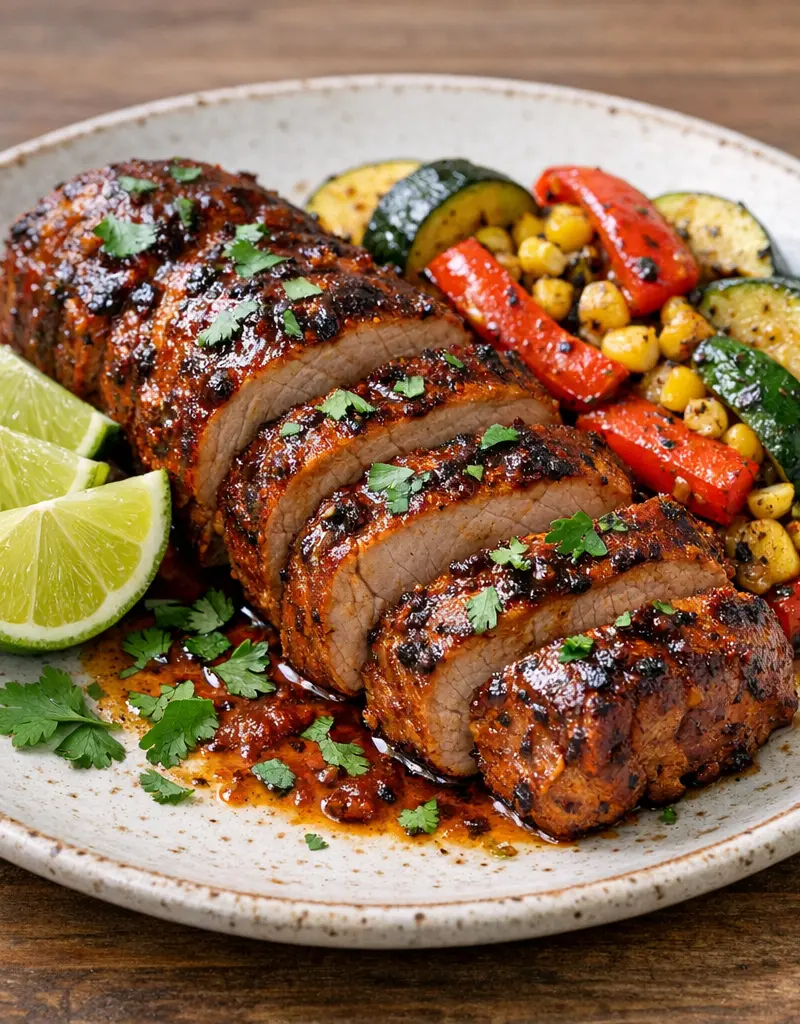 Chipotle Lime Pork Tenderloin prepared dish
