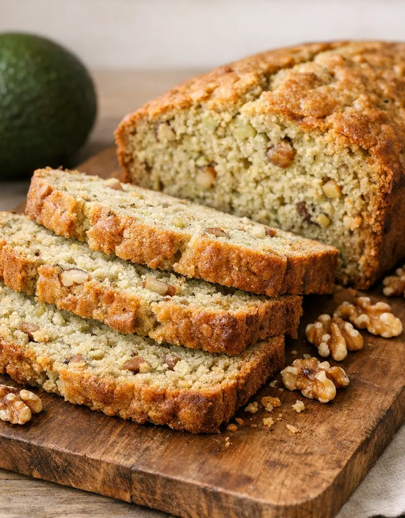 Avocado Walnut Bread prepared dish