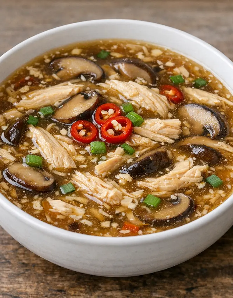 Hot And Sour Chicken Soup prepared dish