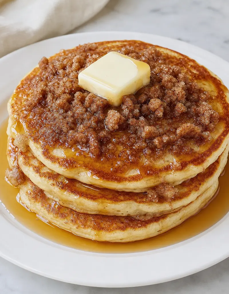 Cinnamon Streusel Sour Cream Pancakes