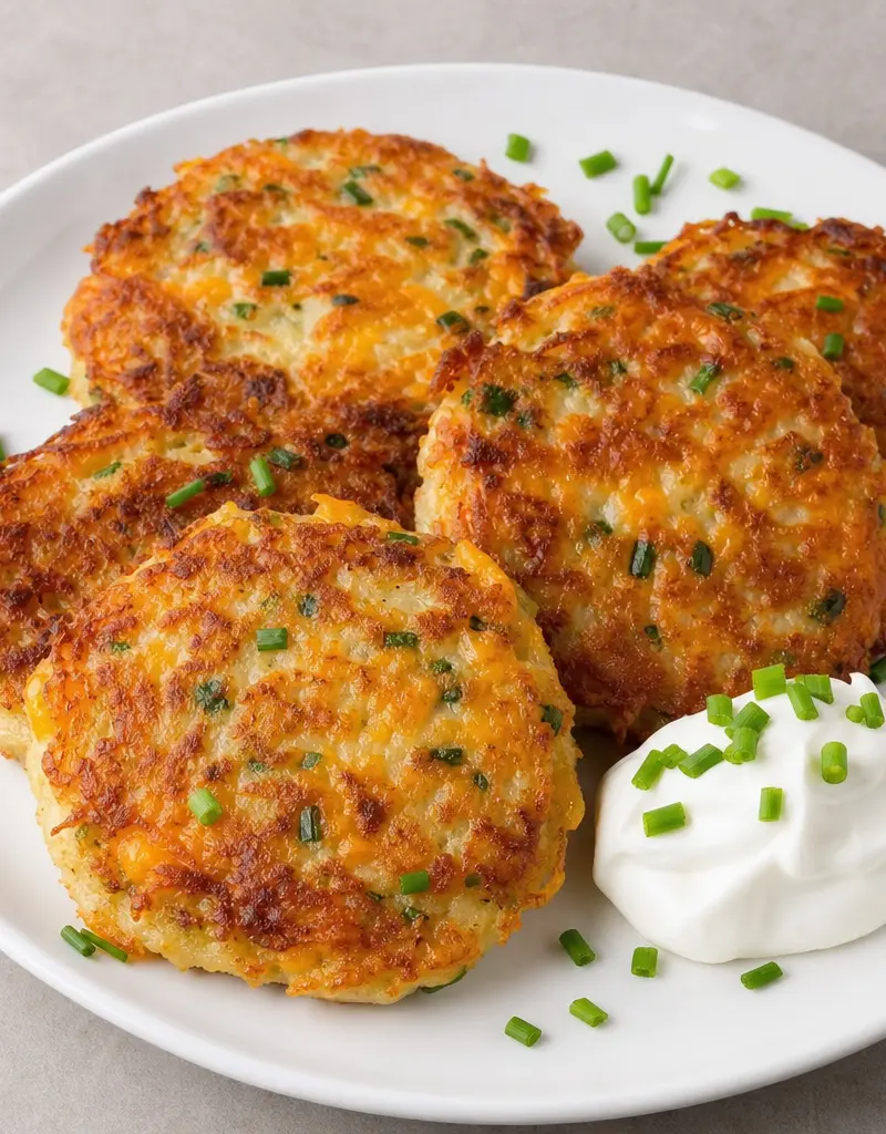 Crispy Potato Patties with Cheddar and Chives