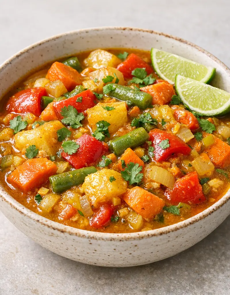Caribbean Vegetable Curry prepared dish
