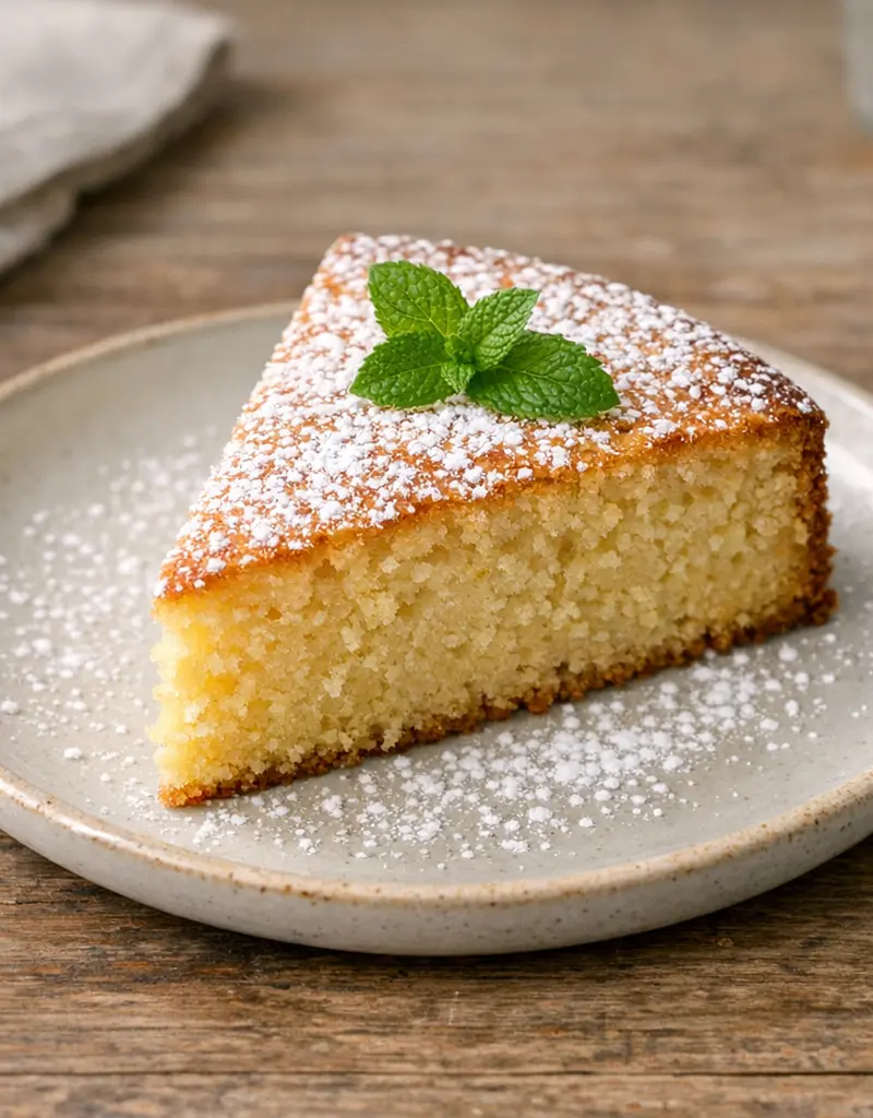 Tahini Olive Oil Cake prepared dish