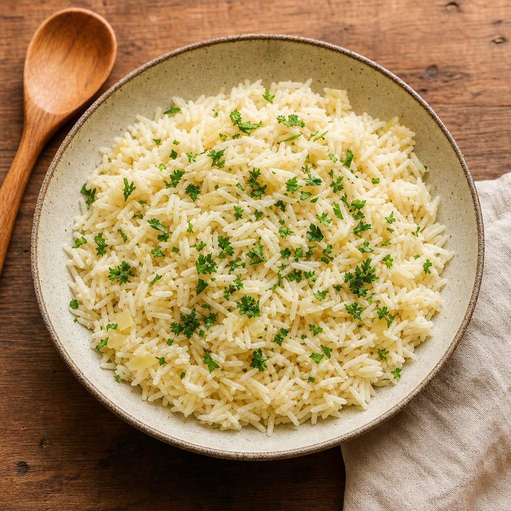 Fluffy Rice Pilaf prepared dish