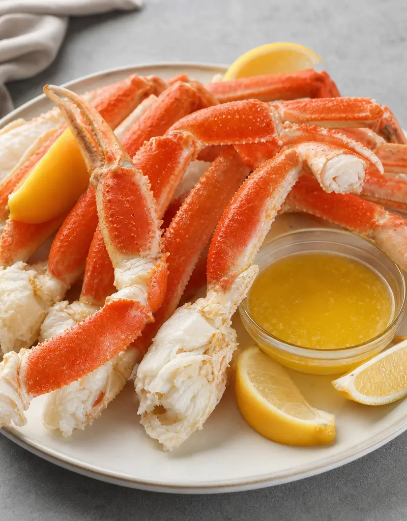 Steamed Snow Crab Legs prepared dish