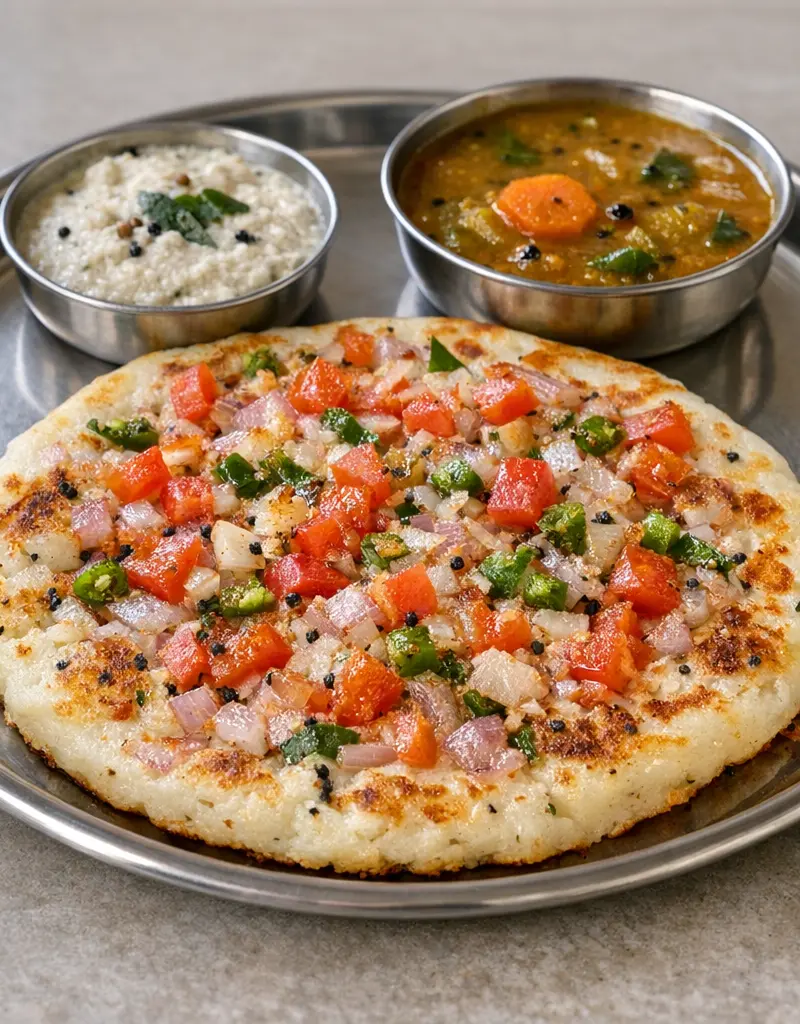 Uttapam With Vegetables prepared dish