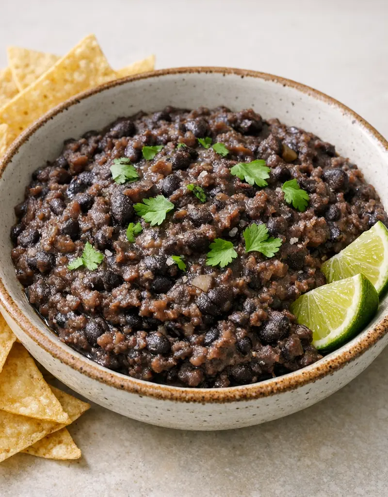Quick Refried Black Beans