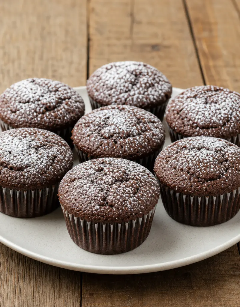 Fat-free Chocolate Cupcakes prepared dish