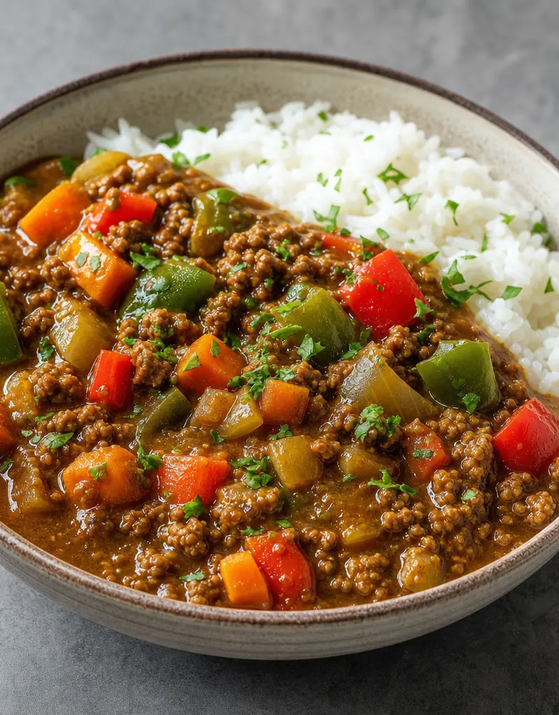 Hamburger Curry with Vegetables