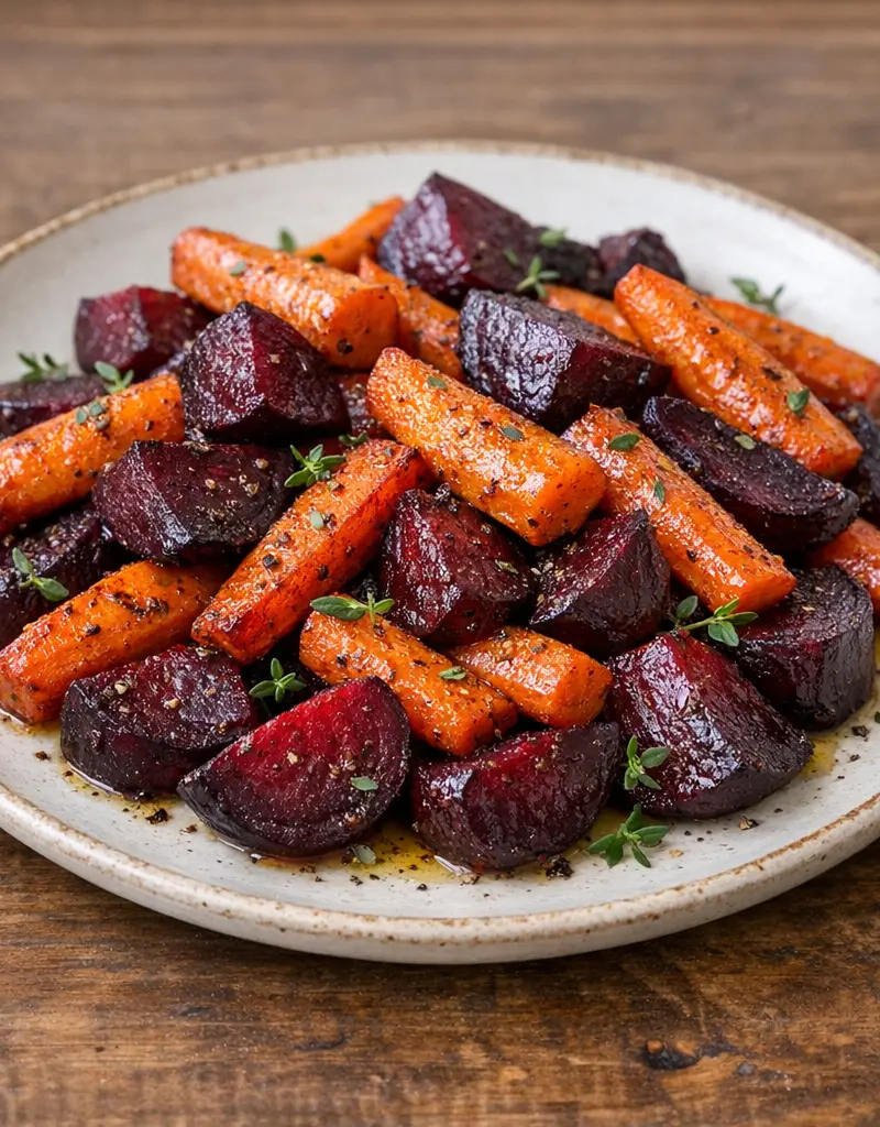Roasted Beets And Carrots prepared dish