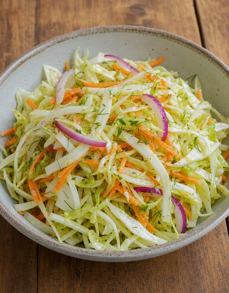 Fennel and Cabbage Slaw prepared dish