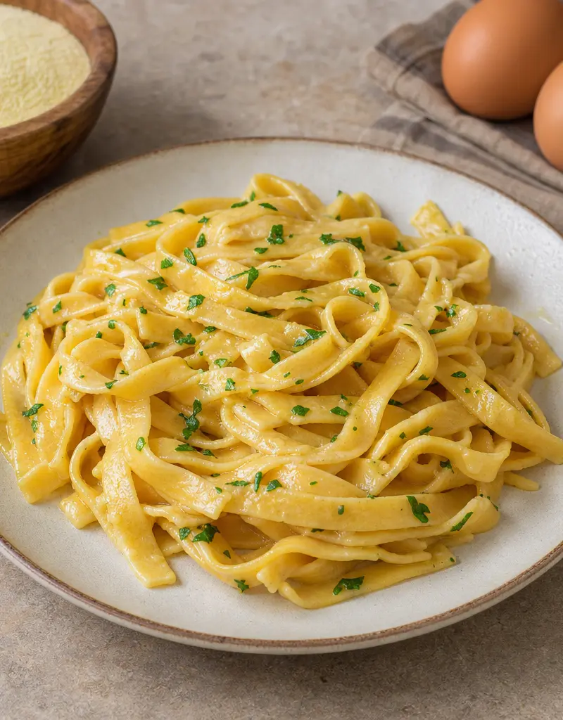 Fresh Semolina and Egg Pasta prepared dish
