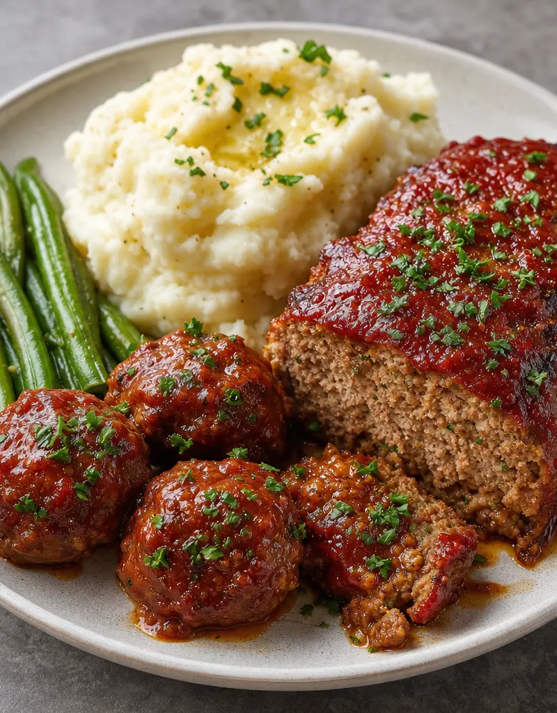 Savory Ground Beef Mixture for Meatloaf and Meatballs prepared dish