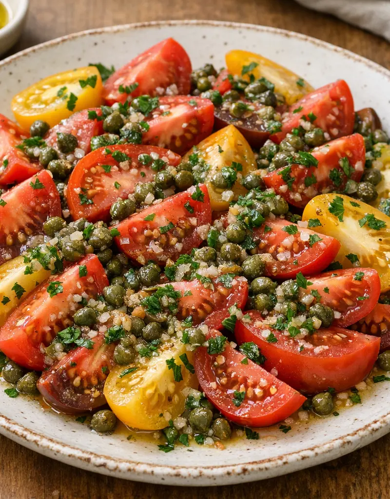 Tomato Salad With Caper Dressing prepared dish