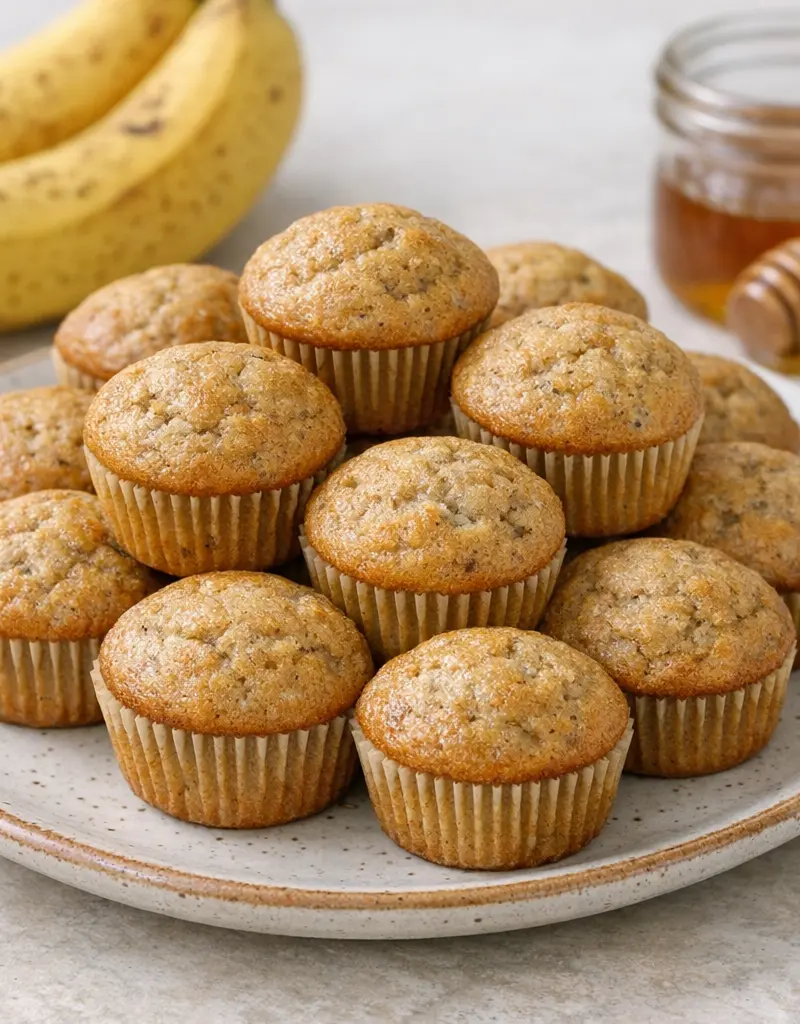Mini Banana Muffins prepared dish
