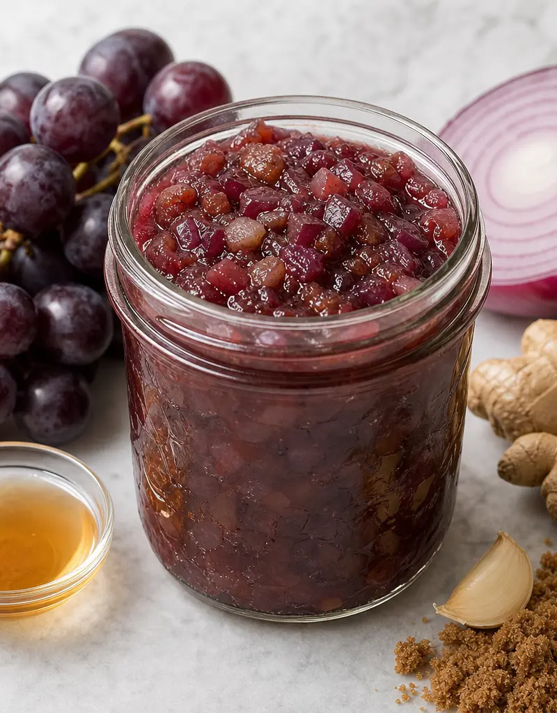 Fresh Grape Chutney prepared dish