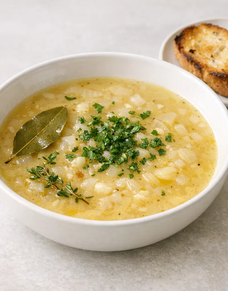 French Garlic Soup prepared dish