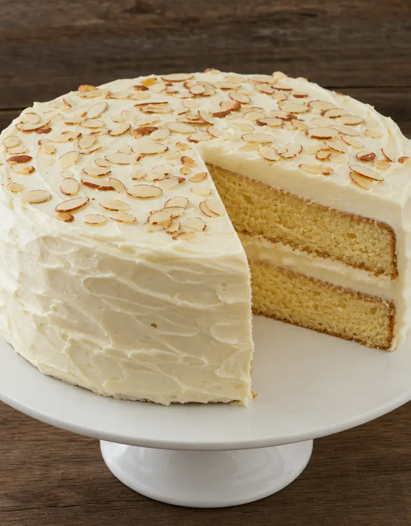 Almond Sour Cream Layer Cake prepared dish