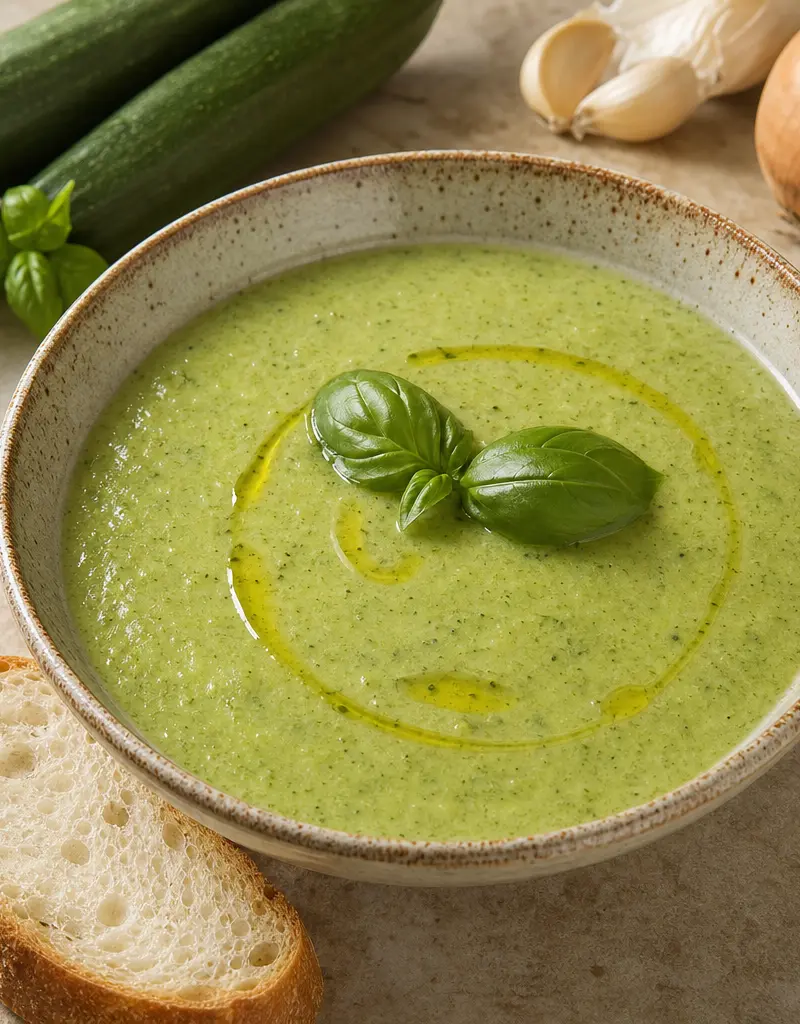 Courgette Basil Soup prepared dish