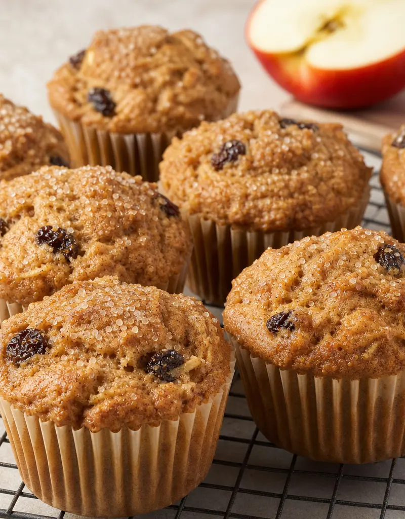 Vegan Apple Raisin Spice Muffins