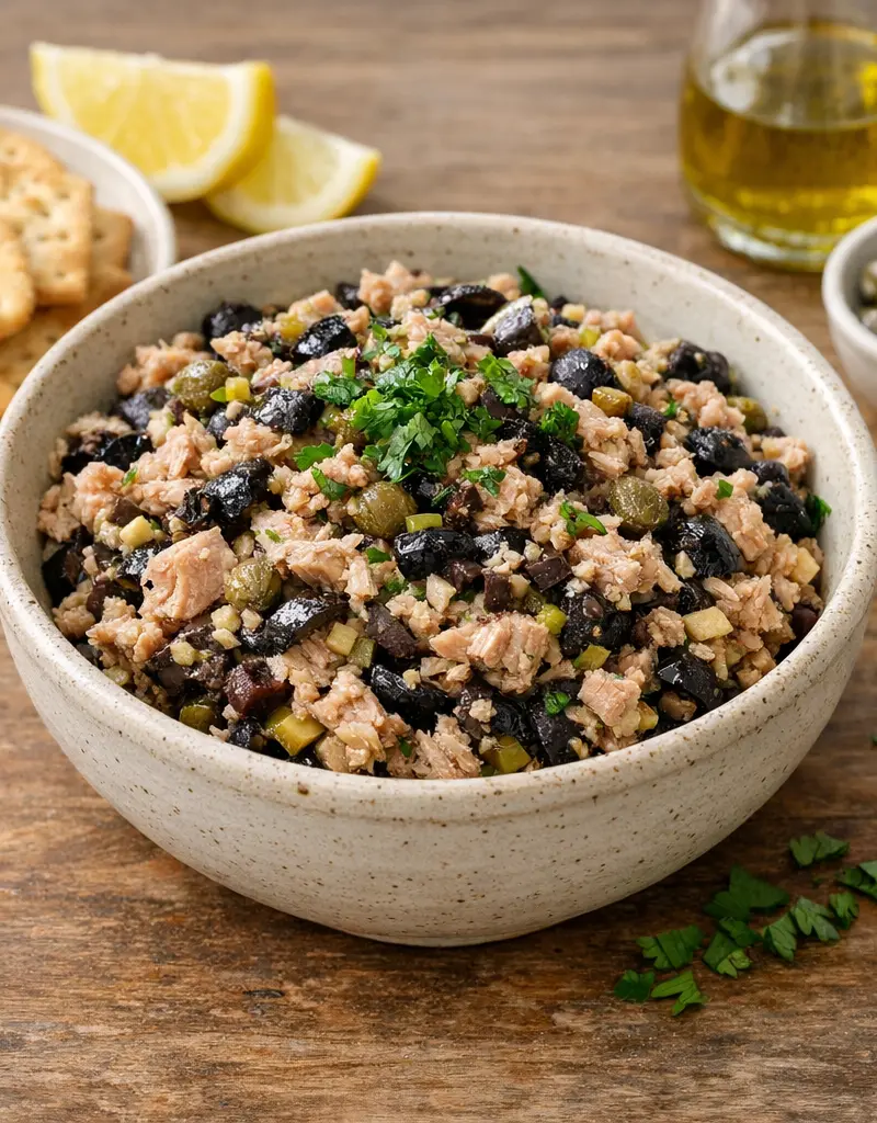 Tuna And Olive Tapenade prepared dish