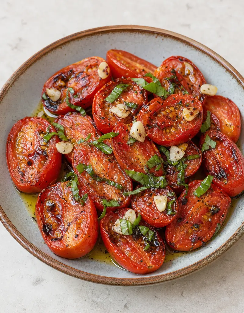 Spanish Roasted Tomato Salad prepared dish