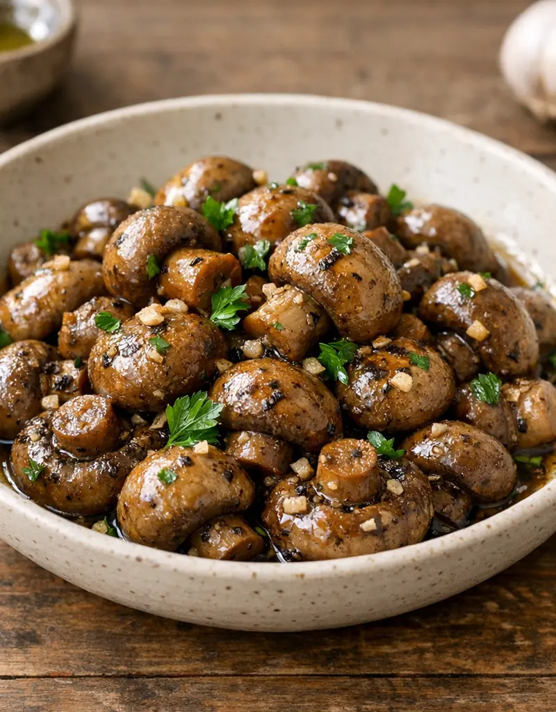 Zesty Marinated Mushrooms prepared dish