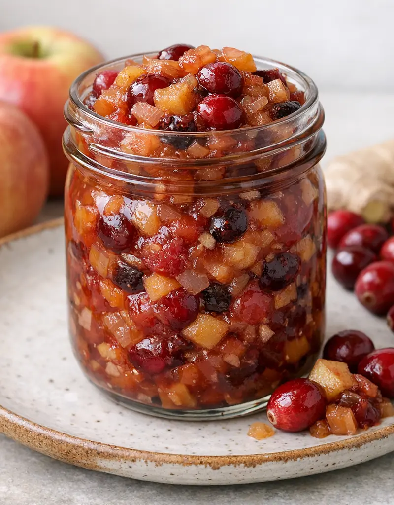 Apple Cranberry Chutney prepared dish