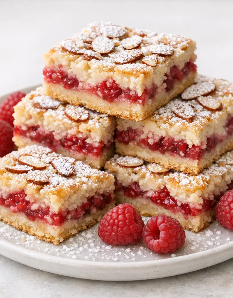 Raspberry Almond Dream Bars prepared dish