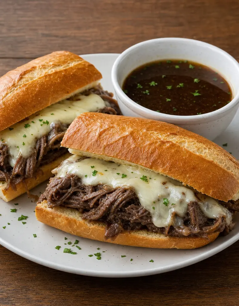 Beef Dip Sandwiches prepared dish