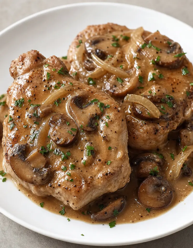 Slow Cooker Pork Chops with Mushrooms