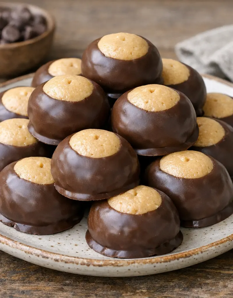 Chocolate Peanut Butter Buckeye Candies prepared dish
