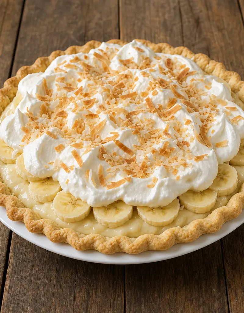 Banana Coconut Cream Pie prepared dish