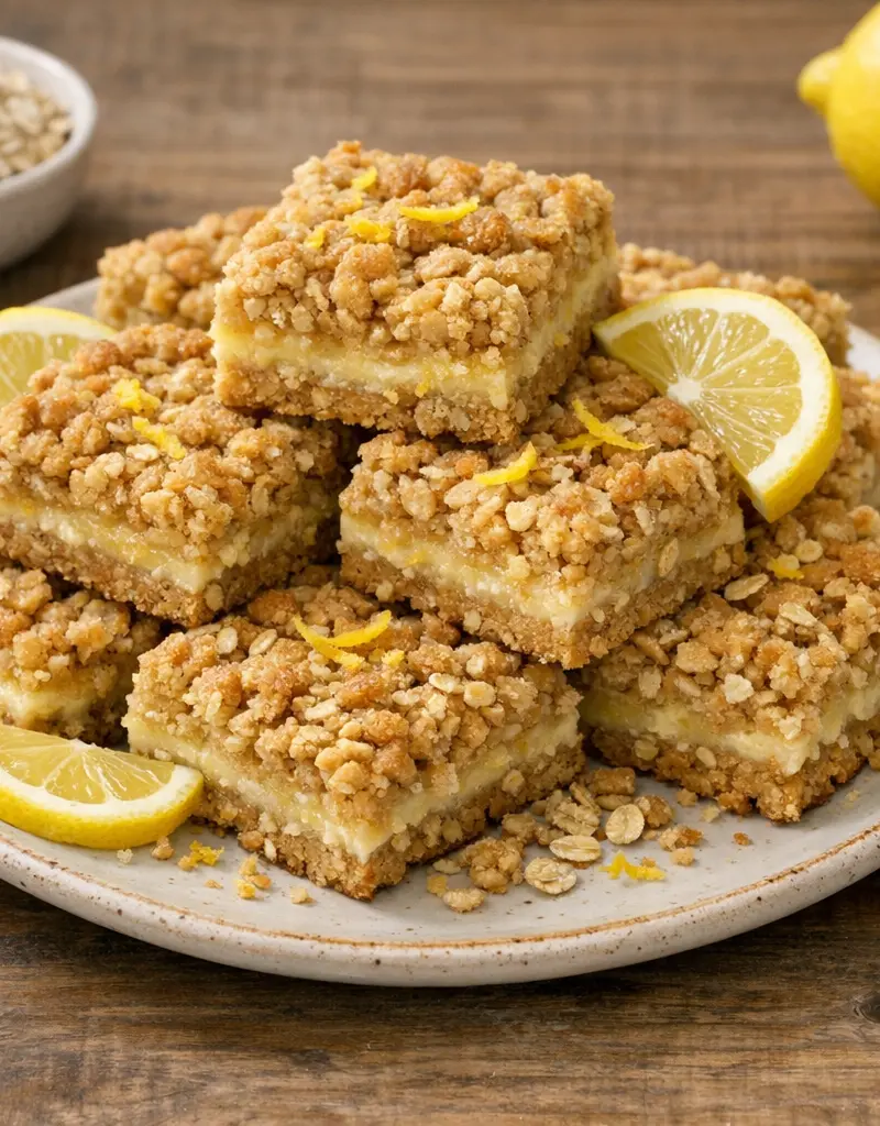 Lemon Oatmeal Bars prepared dish