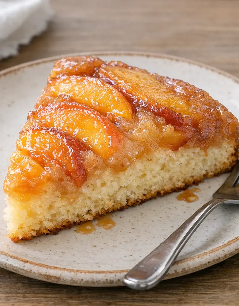 Peach Upside-down Cake prepared dish