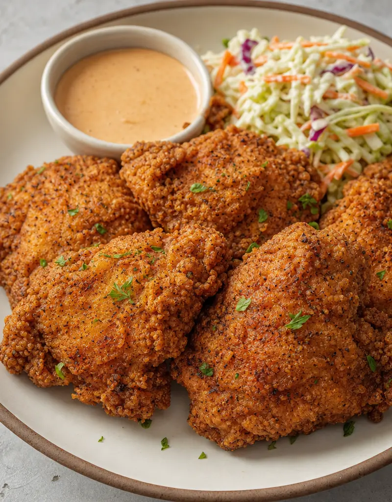 Crispy Fried Chicken in Seasoned Flour prepared dish