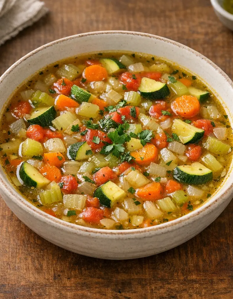 Rustic Vegetable Soup prepared dish