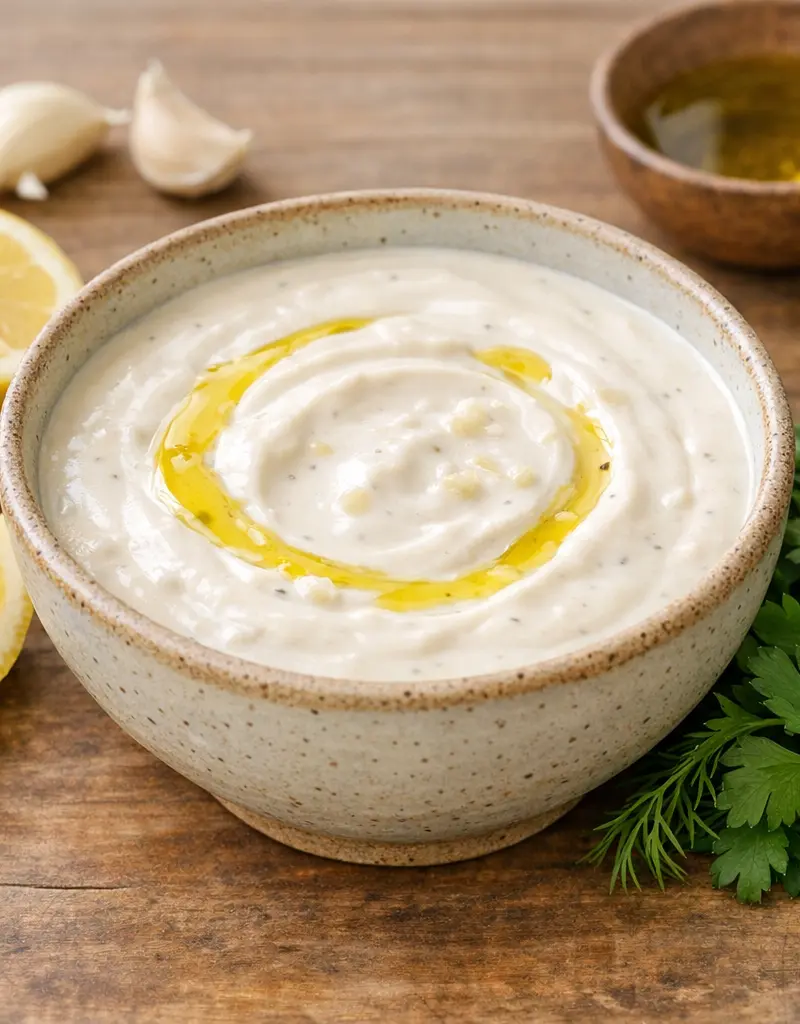 Yogurt Tahini Dressing prepared dish