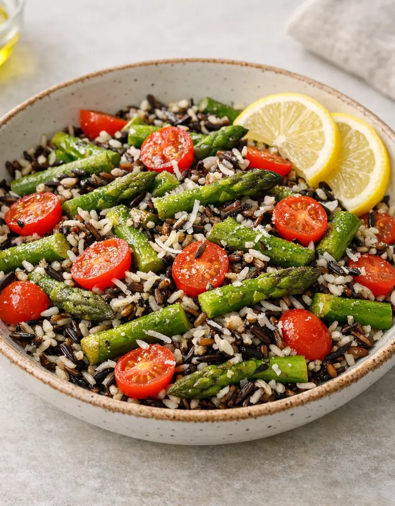 Wild Rice And Asparagus Salad prepared dish