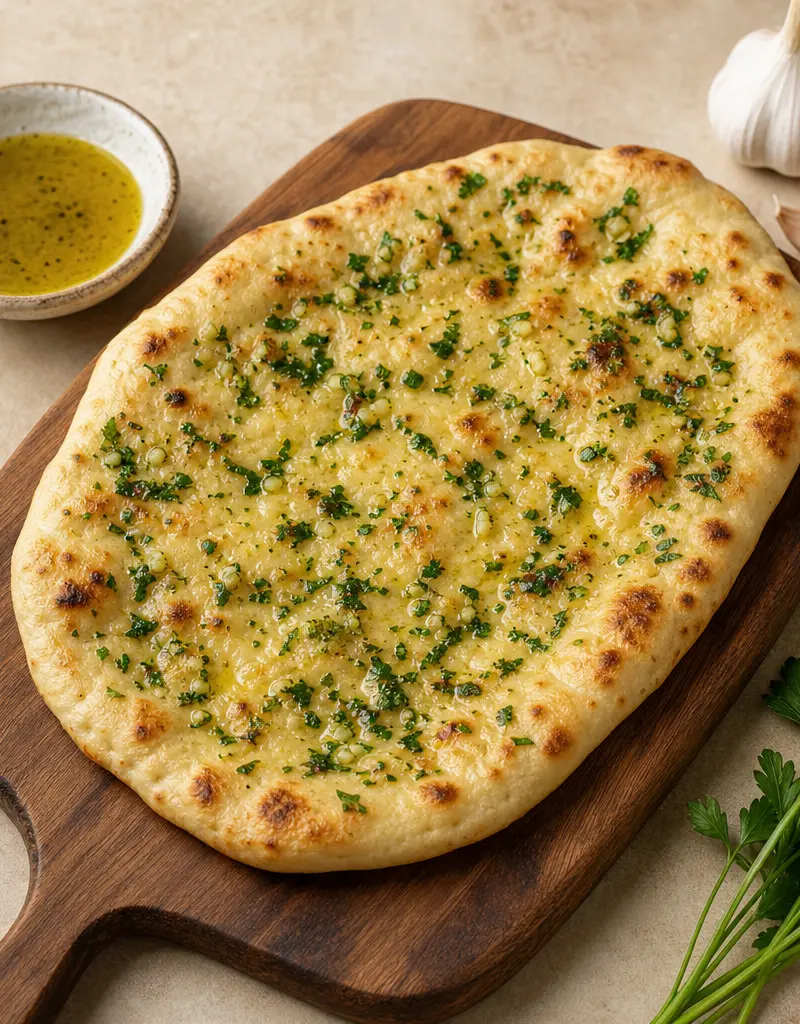 Garlic Herb Flatbread prepared dish