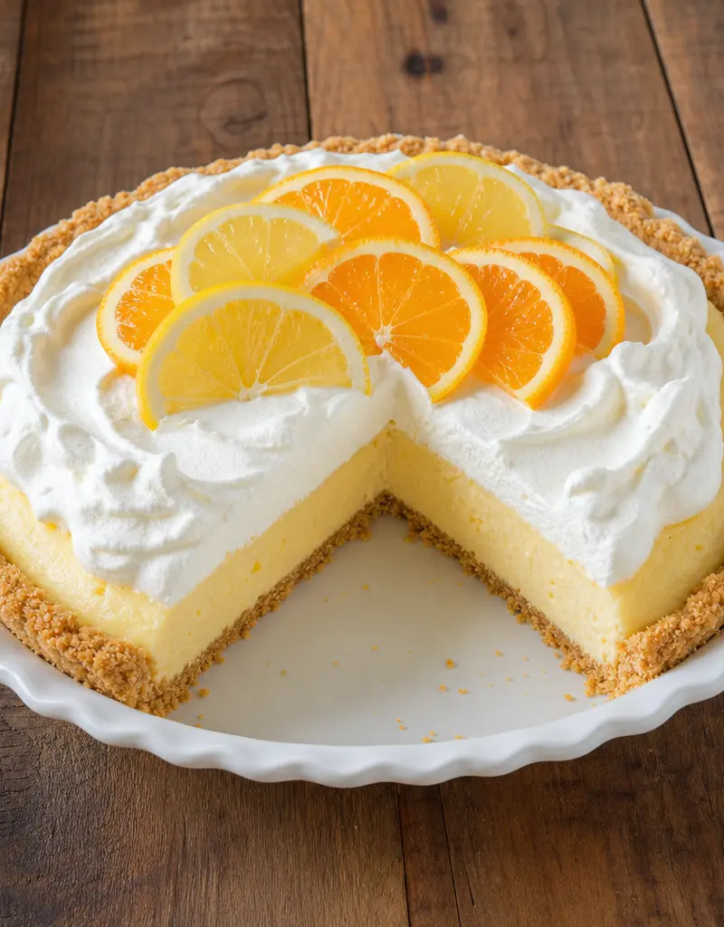 Citrus Chiffon Pie prepared dish