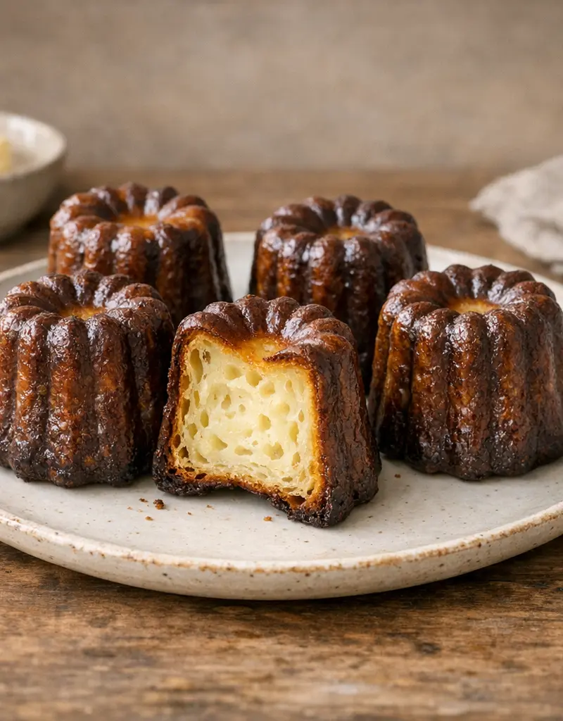 Canelés De Bordeaux prepared dish