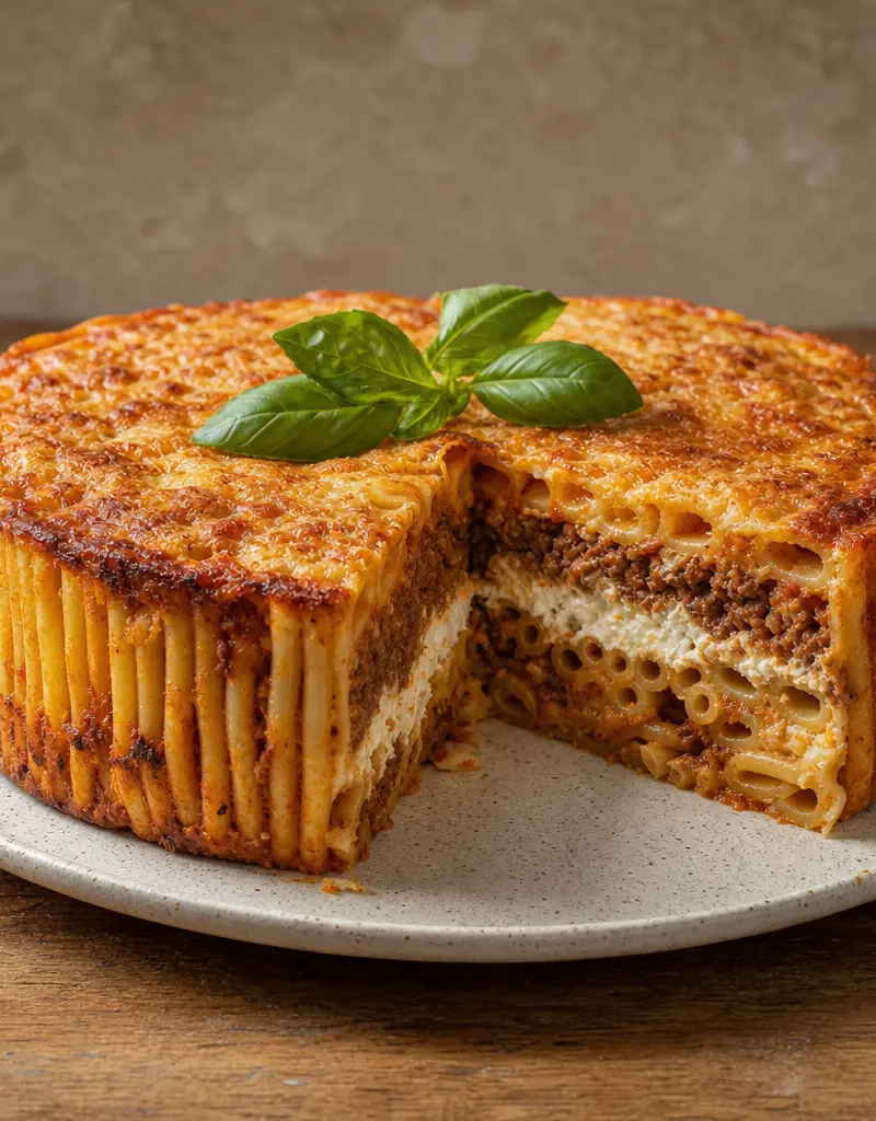 Timpano Di Maccheroni prepared dish
