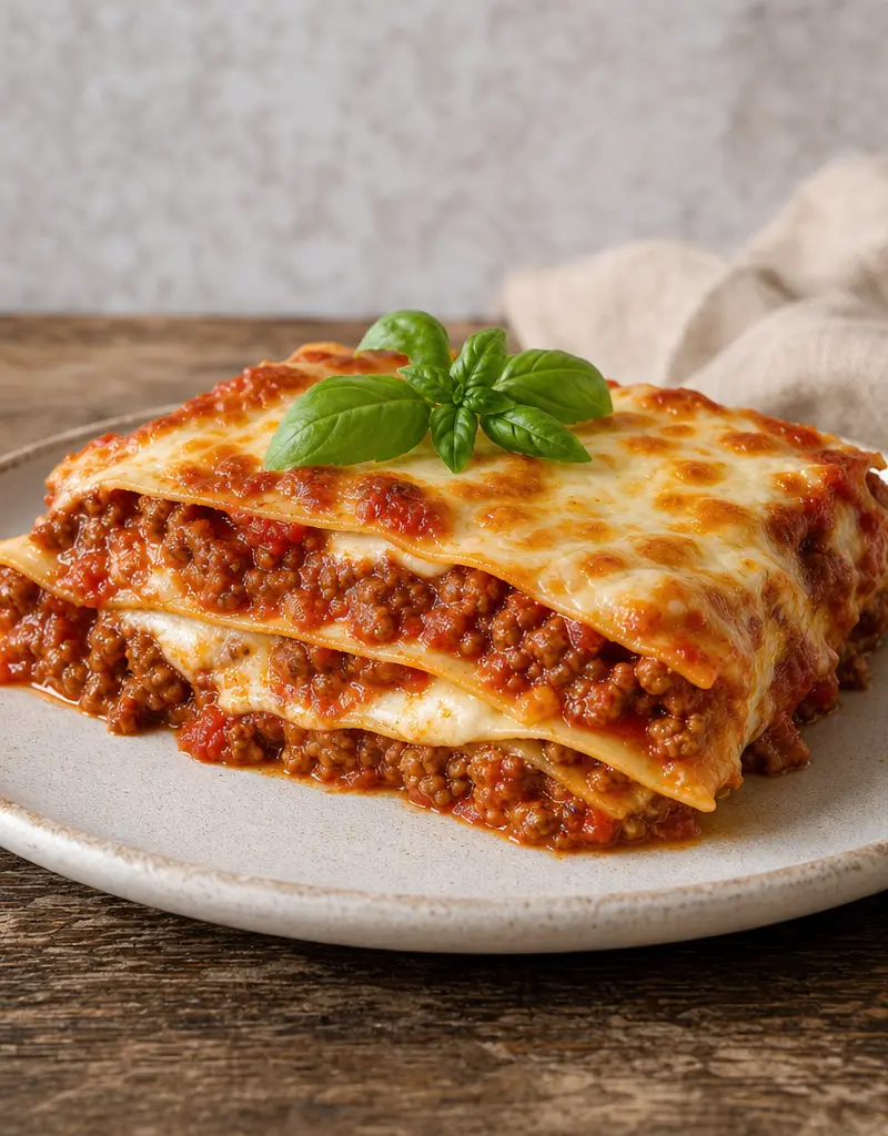 Classic Meat Lasagna prepared dish