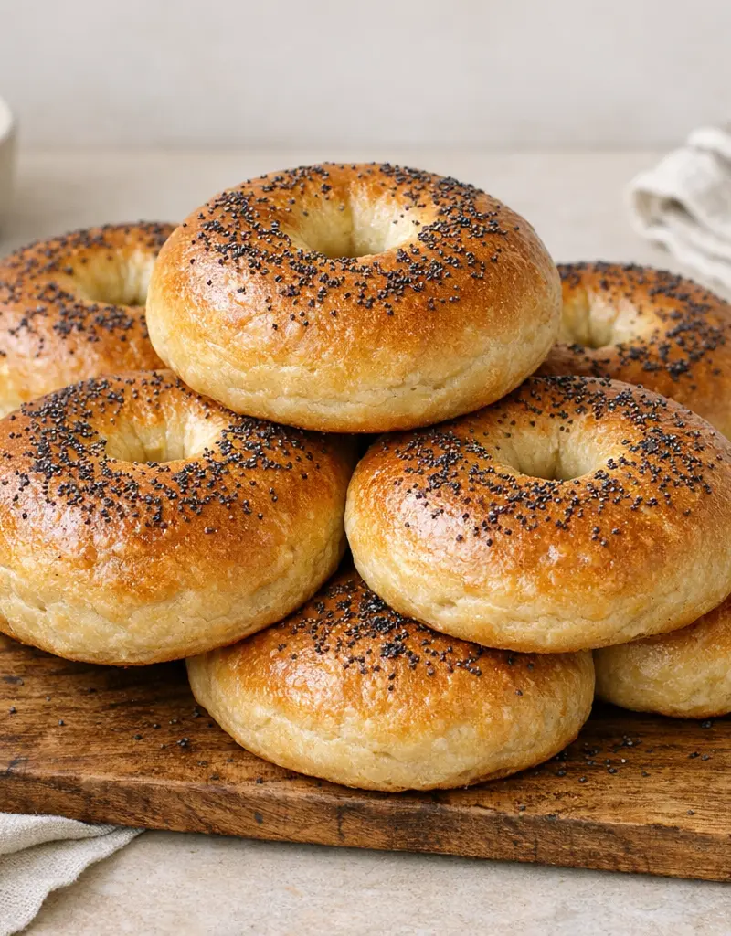 Homemade Bagels prepared dish